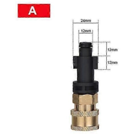 Adaptateur mâle G1/4" à dégagement rapide pour nettoyeur haute pression, compatible avec les machines de nettoyage Karcher LAVOR, Black Decker, Bosch et Parkside (incolore). (1/5)