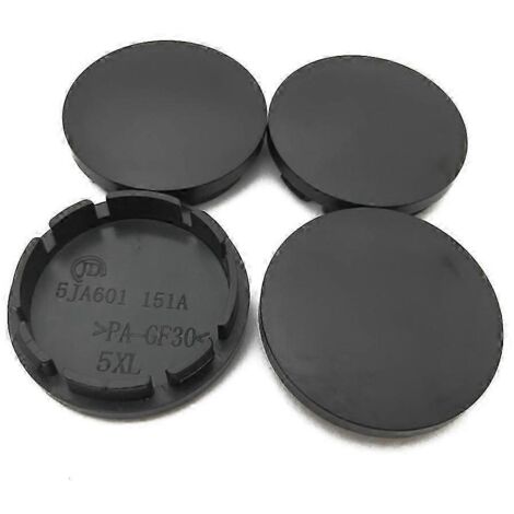 Lot de 4 enjoliveurs centraux de roue de voiture 56 mm, universels, en ABS, noirs. (1/5)