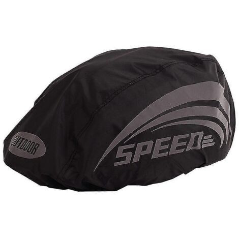 Housse de pluie imperméable pour casque de vélo, avec éléments réfléchissants de sécurité, noire (1/5)