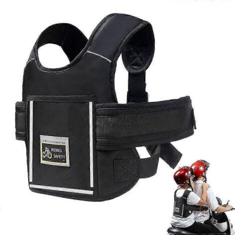 Ceinture de sécurité moto pour enfants, réglable, avec bandes réfléchissantes, convient aux enfants de 2 à 12 ans. (1/5)