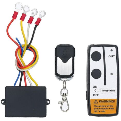 Kit de télécommande universelle sans fil pour treuil 12 V CC, 15 m (50 pi), 2 télécommandes avec voyant lumineux pour camion (1/5)