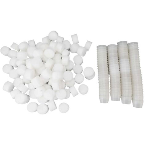 Lot de 100 pots filets avec 100 éponges, en plastique respirant et sans fond, pour la culture hydroponique (blanc). (1/5)