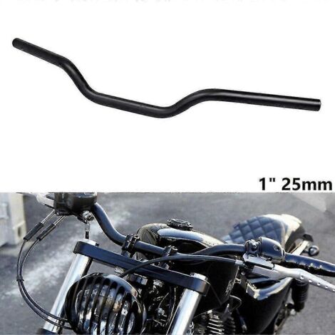 Guidon de moto Tracker Drag Bars 1 pouce (25 mm) pour Sportster XL 883 1200, noir mat