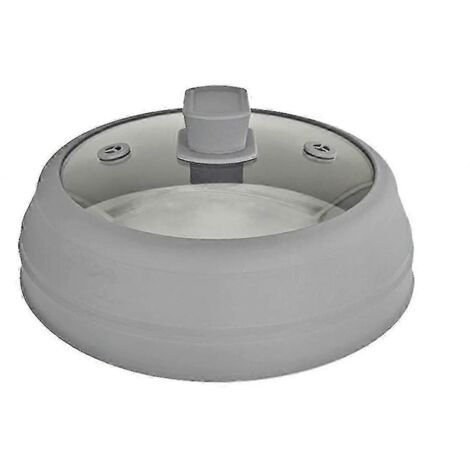 Couvercle anti-éclaboussures en verre pour micro-ondes, compatible avec les aliments, pliable, 23 cm (9 pouces), gris (1/5)