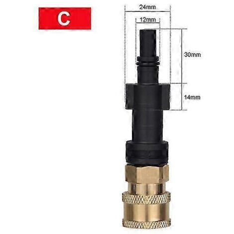 Adaptateur mâle G1/4" à dégagement rapide pour nettoyeur haute pression Karcher LAVOR Black Decker Bosch Parkside (Or) (1/5)