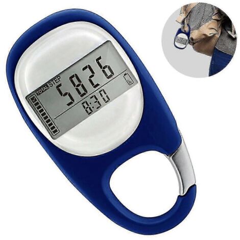 Podomètre numérique 3D simple à clipser, compteur de pas avec clip, mémoire de distance parcourue (miles/km), exercice physique, activité physique, calories brûlées, pour hommes (1/5)