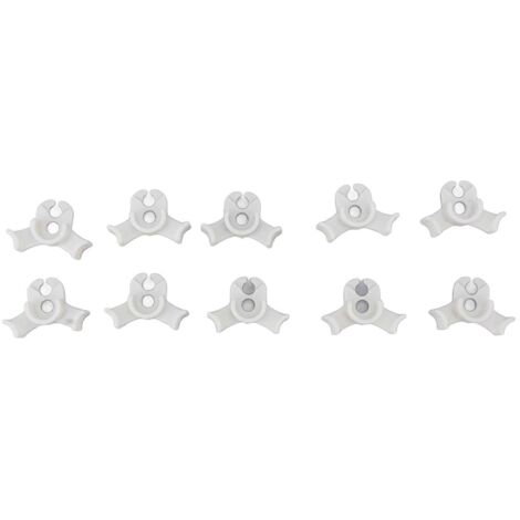 Lot de 20 pinces de tuteurage en plastique blanc, à faible contrainte, angle réglable de 90°, pour serres et jardins. (1/5)