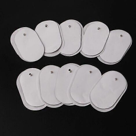 Lot de 10 électrodes de rechange en gel blanc pour appareil de massage TENS (1/5)