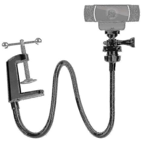 Support de caméra avec pince de bureau renforcée et bras flexible à col de cygne pour webcam Brio 4K C925e, C922x, C922, C930e, C930, C920 et C615 (1/4)