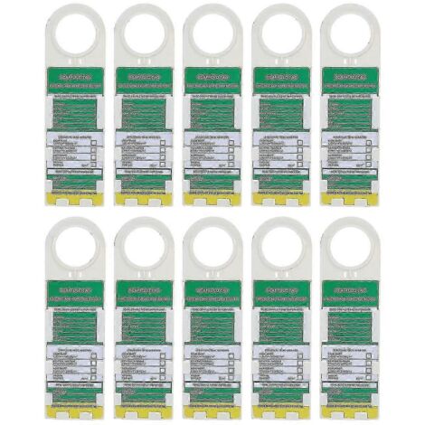 Lot de 10 étiquettes d'avertissement pour échafaudage, signalant les temps d'arrêt pour maintenance et consignation dans les secteurs de la sécurité électrique, chimique et industrielle. (1/5)