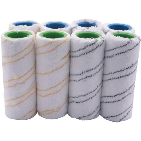 Jeu de 8 rouleaux pour nettoyeur de sols électrique Kärcher FC7, FC5, FC3 et FC3D (réf. 2.055-007.0 / 2.055-006.0), gris et jaune. (1/5)