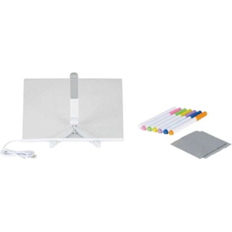Tableau blanc LED multicolore, toile effaçable à sec en acrylique et 1/7 stylos pour la maison et le bureau - dwdz-S - sept stylos de couleur (1/5)