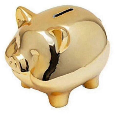 Tirelire cochon en céramique dorée, décoration mignonne et créative pour la maison, cochon doré (1/4)