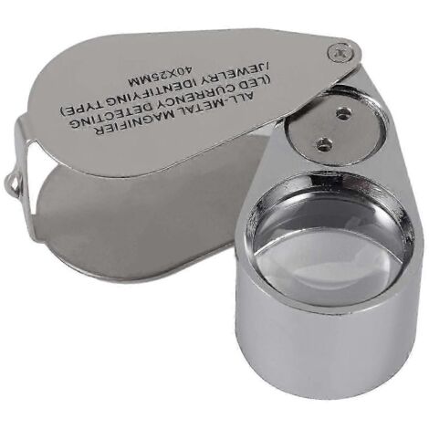 Loupe de bijoutier 40x, loupe pliante avec LED et lumière UV (1/5)