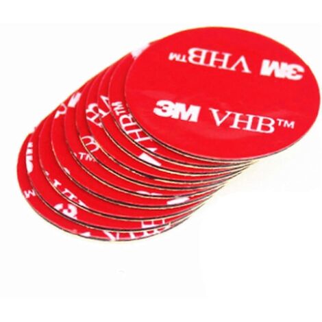 3M VHB Lot de 15 pastilles adhésives double face rondes en mousse acrylique, résistantes à l'eau et aux hautes températures, pour voiture, maison et bureau (diamètre 50 mm) - JV