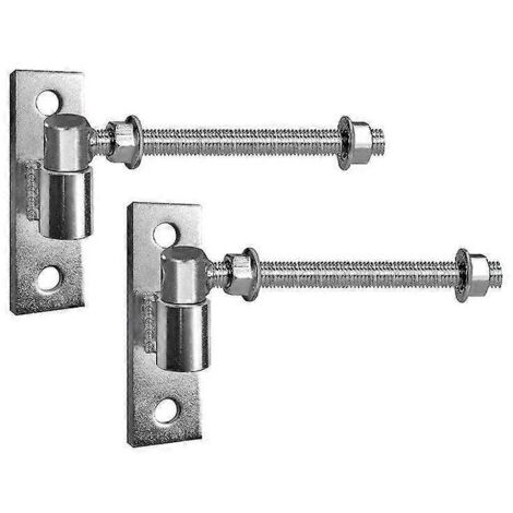 Charnières robustes pour portails en bois et en métal, charnière à boulon en J de 20 cm (8 pouces), lot de 2 - Idéales pour les fermes et les granges (argenté) (1/5)