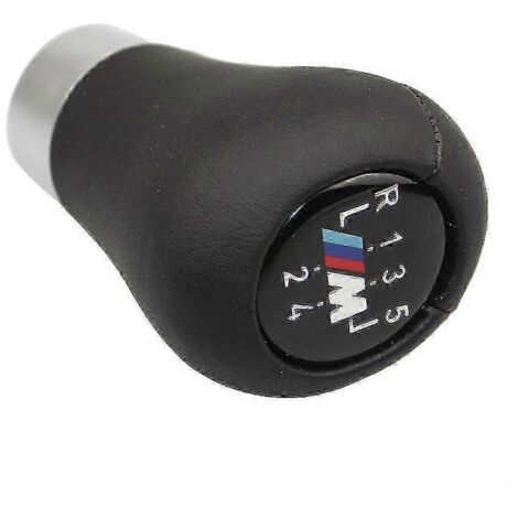 Pommeau de levier de vitesses manuel en cuir noir avec adaptateur pour BMW Série 1 (1/4)