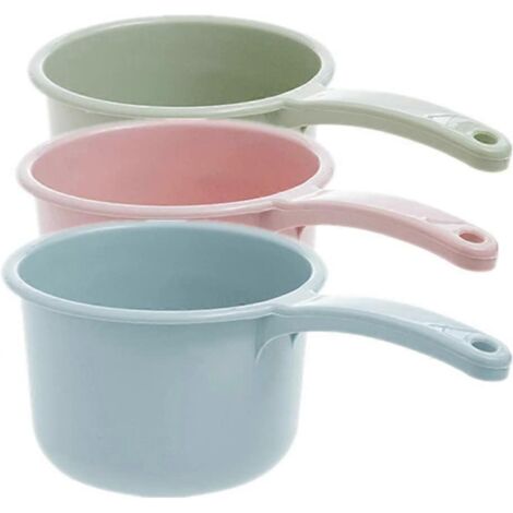 Lot de 3 cuillères à laver en plastique épais, louches de cuisine et de salle de bain, pelle à eau pour le lavage des cheveux. (1/5)