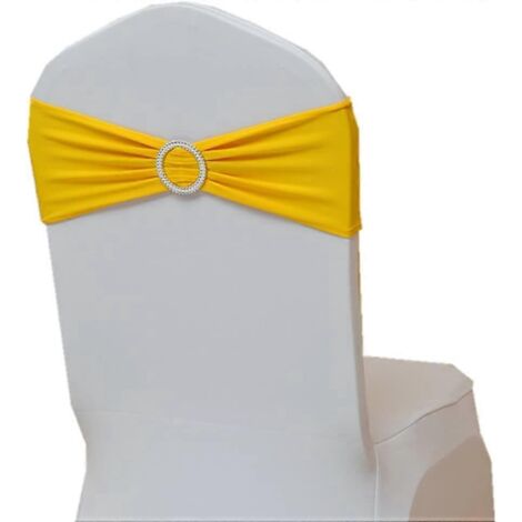 Lot de 10 nœuds décoratifs élégants pour chaises de mariage, en spandex, pour fêtes. (1/2)