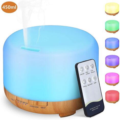 Diffuseur d'huiles essentielles 300 ml, 7 couleurs, lumière LED romantique, diffusion d'arômes par ultrasons, diffuseur électrique pour aromathérapie. (1/4)