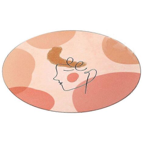 Tapis rond rose mignon de 40 cm pour chambre, salon, style bohème moderne, en fausse laine douce, tapis de salle de bain rond Ru (1/3)