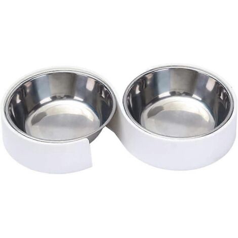 Gamelle pour chat, gamelle double en acier inoxydable pour chat et chien, gamelle surélevée pour chat et chien (1/5)