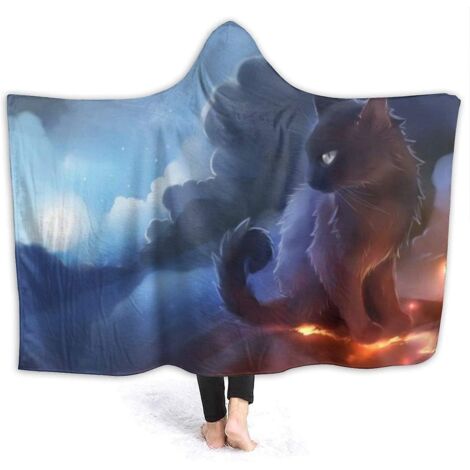 Couverture à capuche chat. Couverture mignonne, ultra douce, chaude et confortable, idéale. (1/3)
