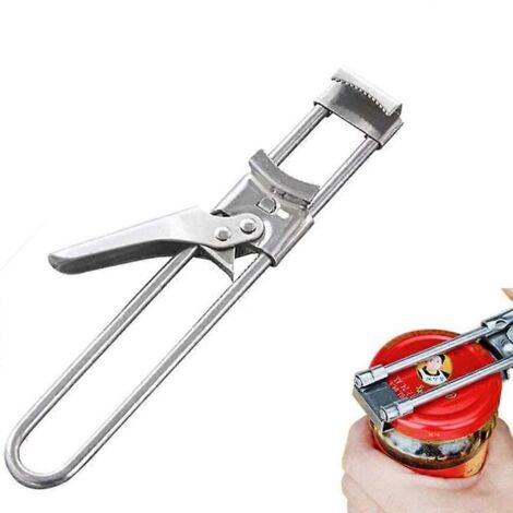 Ouvre-bocal et ouvre-bouteille réglable, ouvre-boîte multifonctionnel réglable en acier inoxydable (1/5)
