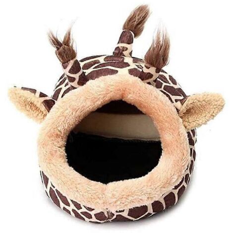 Nid en coton pour hamster, en forme de girafe, doux et amovible, pour cage ou maisonnette. Petit modèle. (1/5)