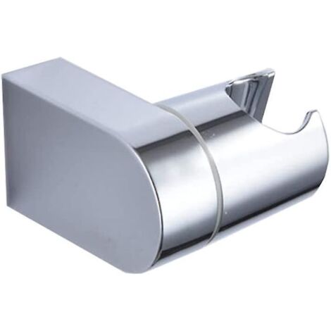 Support de pommeau de douche réglable, fixation murale avec pince coulissante, chromé, argent (1/5)