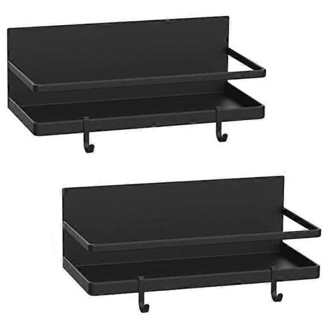 Étagère de douche sans perçage, étagère de salle de bain autocollante monobloc en acier inoxydable SUS304 (1/5)