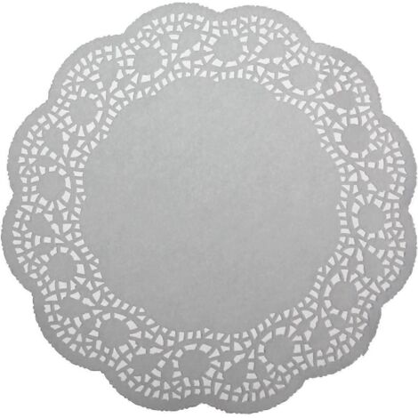 100 napperons ronds en papier dentelle blanche pour emballage de gâteaux, décoration de table de mariage (266 mm) (1/3)