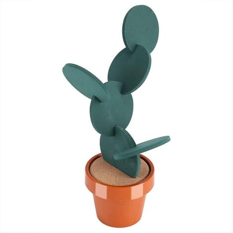 Lot de 6 sous-verres ronds antidérapants à motif cactus mignon (1/5)