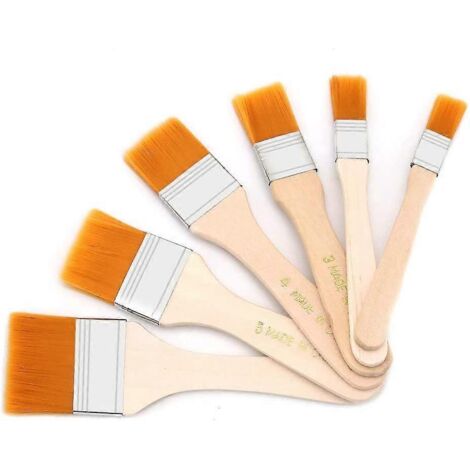 Ensemble de 6 pinceaux professionnels pour peinture acrylique, idéal pour les arts, la décoration et l'aquarelle. (1/5)