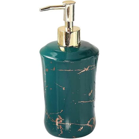 Distributeur de savon 440 ml en céramique effet marbre, distributeur de gel douche, design simple et moderne (1/5)