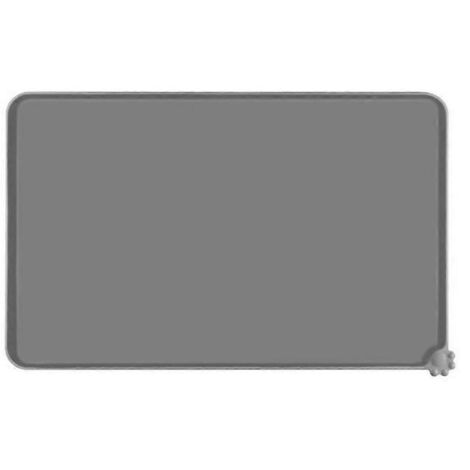 Tapis d'alimentation en silicone pour animaux de compagnie, tapis de gamelle antidérapant et imperméable pour chien et chat, 47 x 30 cm, gris (1/5)