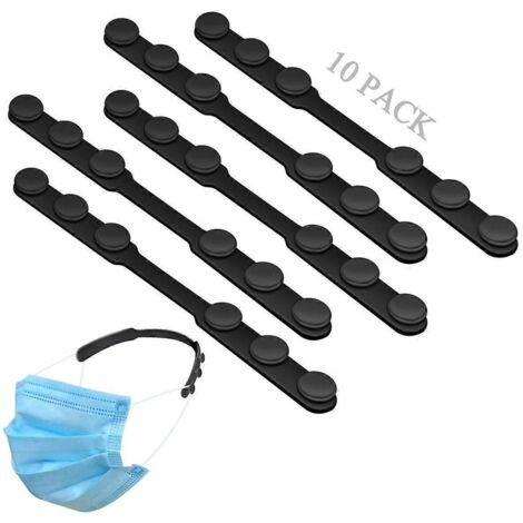 Rallonge de masque en silicone avec boutons, 10 pièces, rallonge de masque antidérapante réglable, douce et antidérapante. (1/5)
