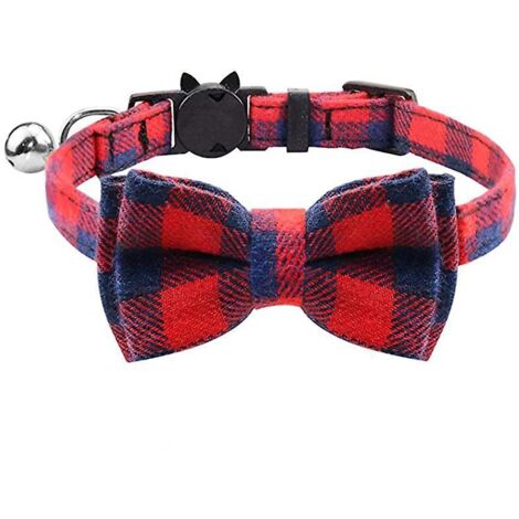 Nœud papillon pour chien, collier à carreaux avec boucle, collier léger pour chiens, chats et autres animaux de compagnie, doux (1/3)