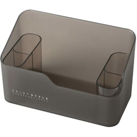 Organisateur de maquillage transparent en plastique noir, petit support de maquillage de comptoir (1/5)