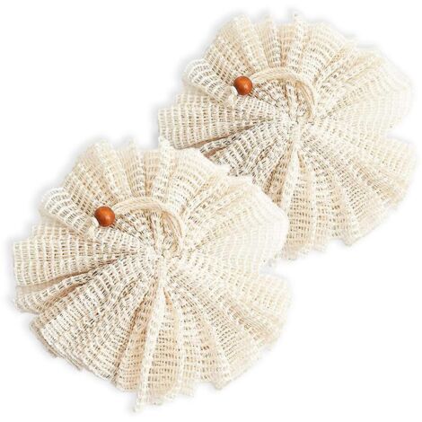 Lot de 2 éponges de bain en luffa, grande éponge de douche en maille pour hommes et femmes. (1/5)
