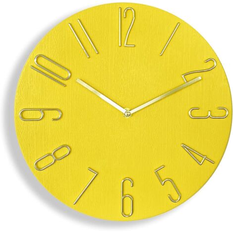 Horloge murale 30 cm - Silencieuse et sans tic-tac, facile à lire pour la maison, le bureau, la salle de classe, l'école - Minimalisme nordique (ye (1/4)
