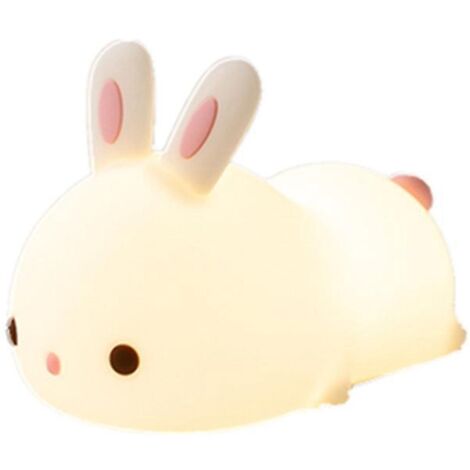 Veilleuse bébé, veilleuse LED pour enfants, lampe lapin multicolore en silicone, veilleuse pour la journée des enfants (1/5)