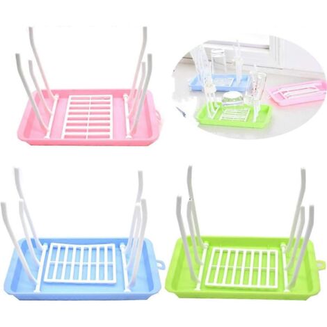 Séchoir à biberons pliable et multifonctionnel, gain de place, facile à utiliser, disponible en plusieurs couleurs pour biberons en plastique (1/3)