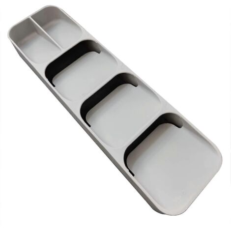 Plateau de rangement pour couverts, organisateur pour tiroir de cuisine, pouvant contenir cuillères, fourchettes et couteaux. (1/2)