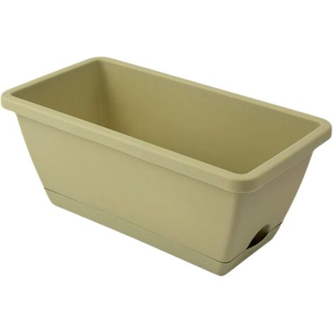 Jardinière rectangulaire en plastique PP avec système d'arrosage automatique Cato pour la culture de fleurs, légumes et fruits (vert) (1/5)
