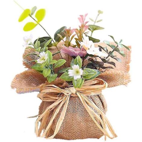 Plantes artificielles décoratives en pot de jute pour la maison (1/4)