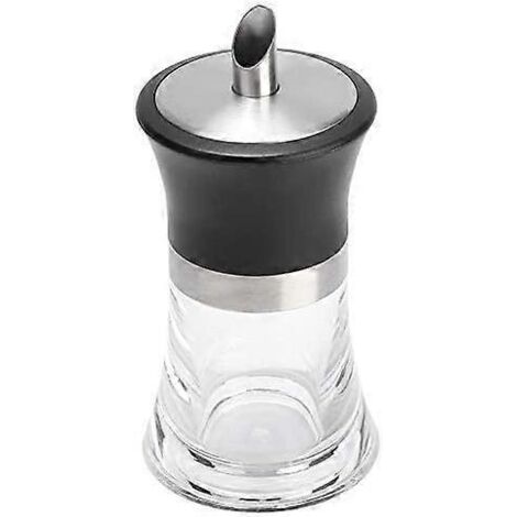 Distributeur de sucre en pot, distributeur de sucre domestique en acrylique avec bordure en acier inoxydable 304, café (1/2)