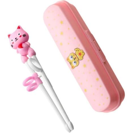 paire de baguettes d'apprentissage pour enfants, en forme d'animaux mignons, faciles à utiliser. (1/2)