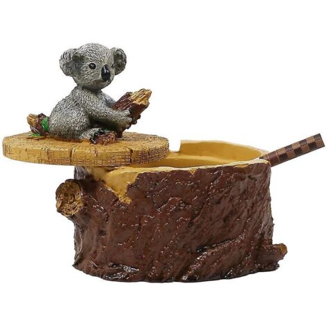 Cendrier avec couvercle. Joli cendrier koala en résine pour l'intérieur et l'extérieur. (1/5)