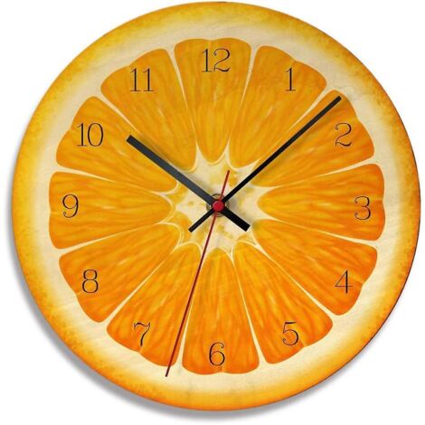 Horloge murale créative européenne Master Clocks pour salon, 30 cm, motif oranges (1/5)
